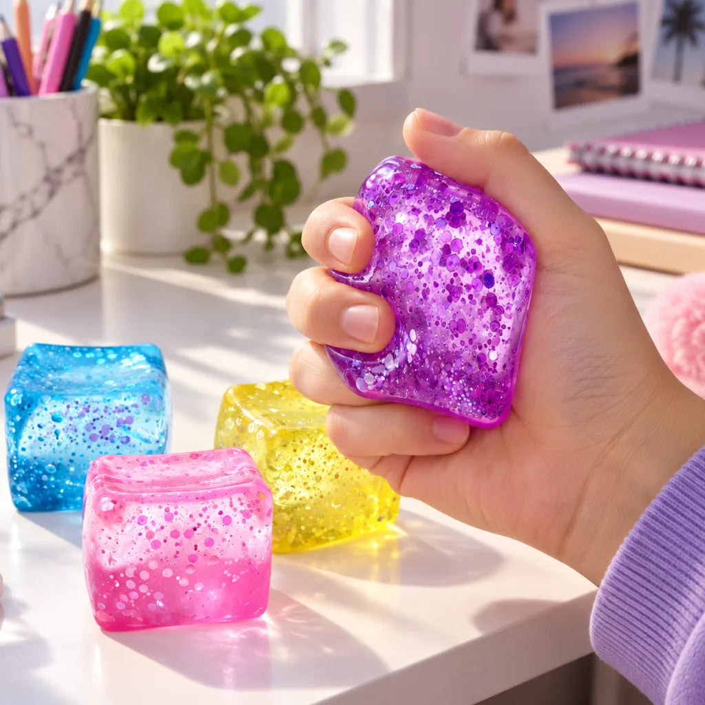 Squishy glaçon pailleté couleur