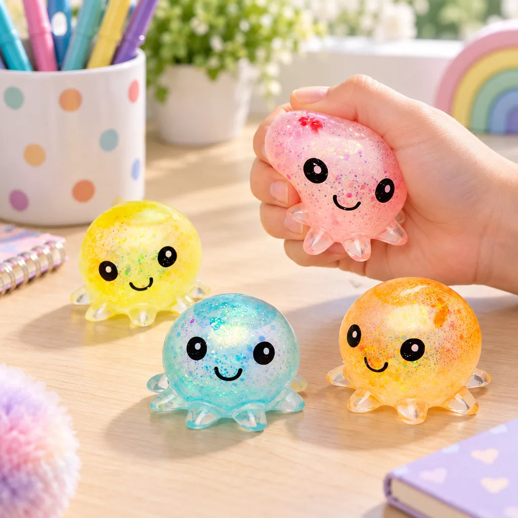Poulpe squishy paillettes mystère