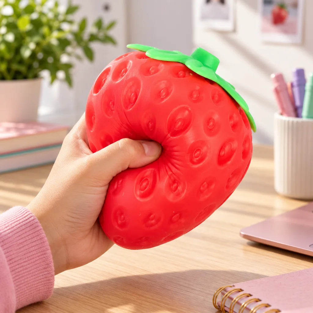 Fraise géante squishy anti-stress