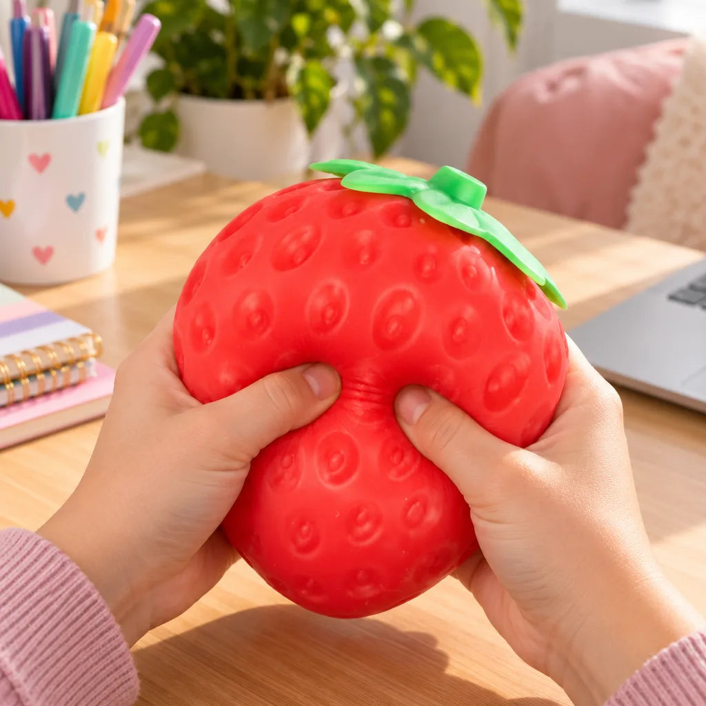 Fraise géante squishy anti-stress