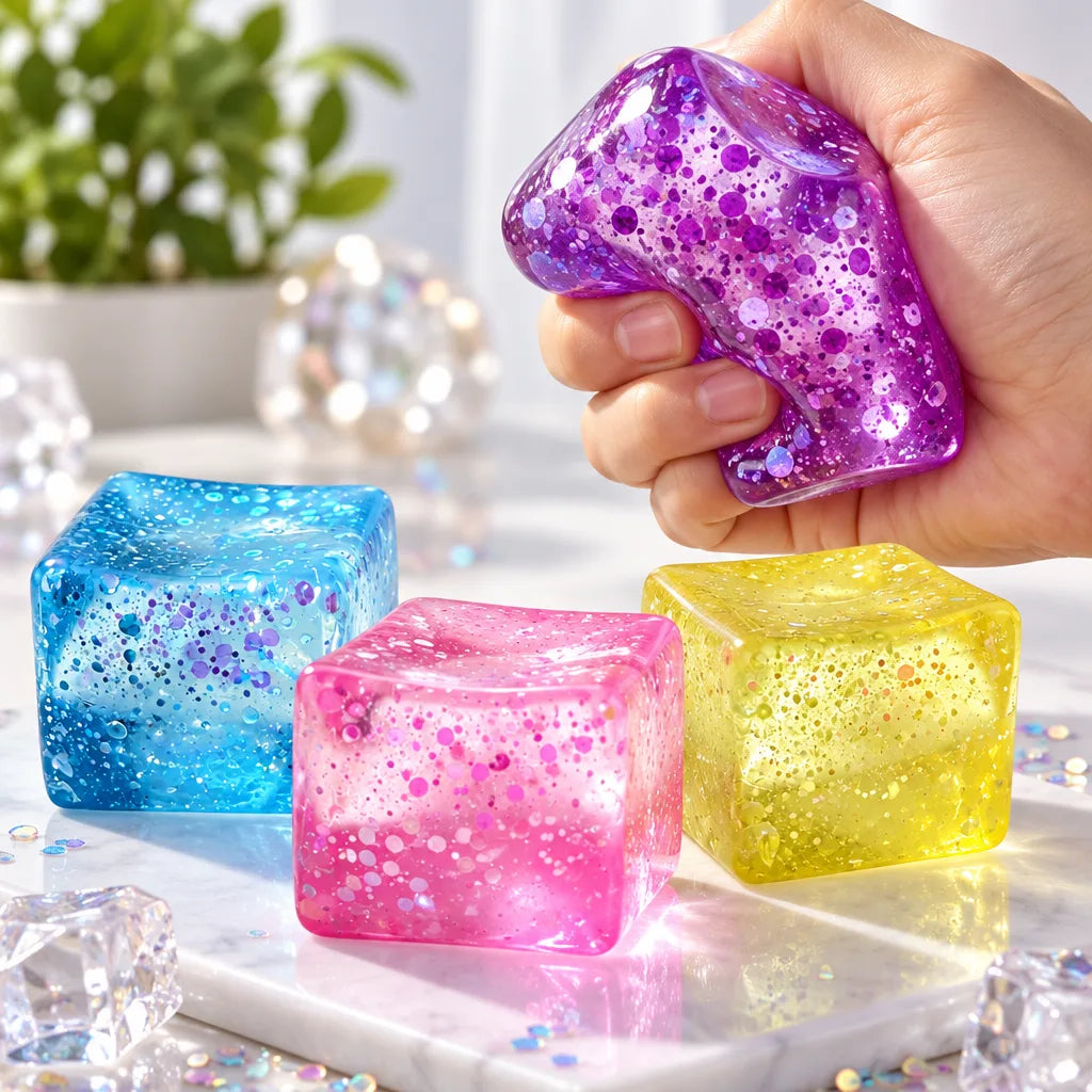 Squishy glaçon pailleté couleur